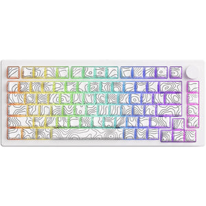 Akko Monsgeek M1 V5 VIA 75% Wireless Aluminium Mechanical Keyboard Piano Pro V3 Switch - Contour Lines White