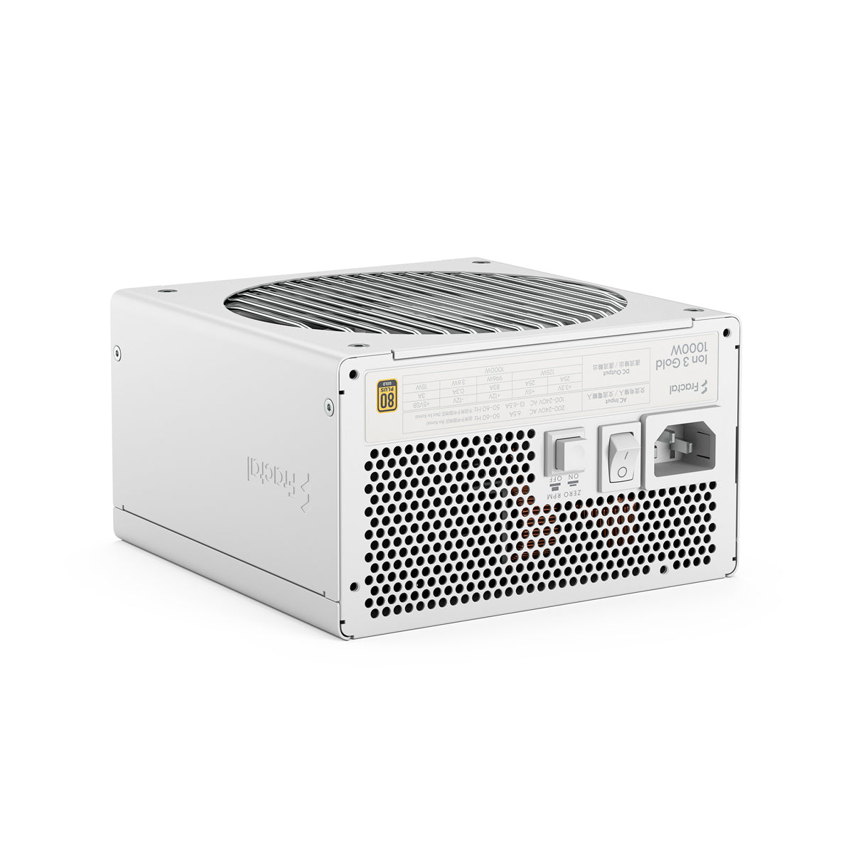 Fractal Design Ion 3 1000W 80 Plus Gold ATX 3.1 PCIE Gen 5 Fully Modular Power Supply - White