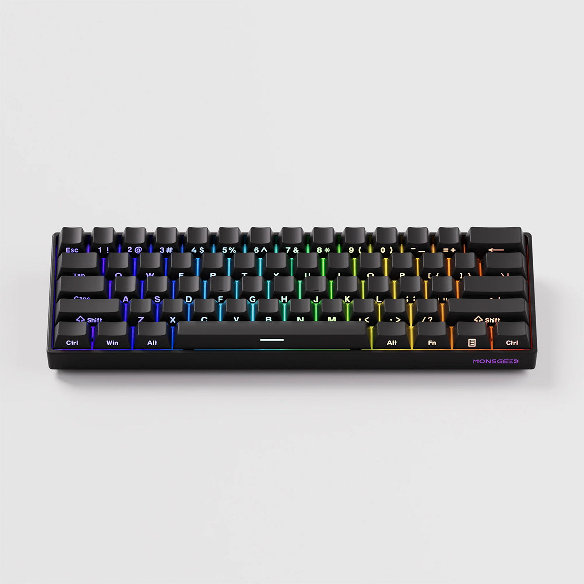 Akko Monsgeek Fun60 Pro 60% Wireless Hall-Effect Gaming Keyboard Black - Glare Magnetic Switch