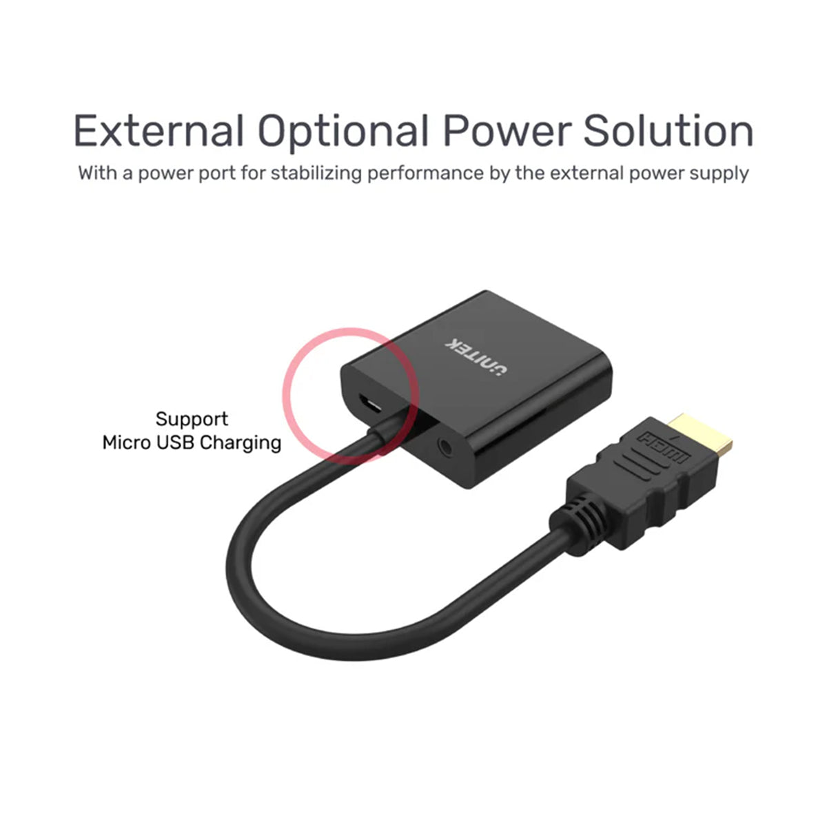 Unitek HDMI To VGA Converter With Audio - 1.7cm