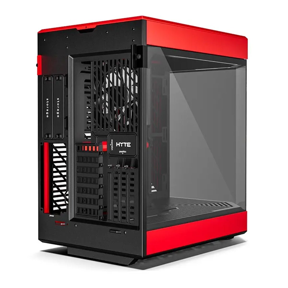 HYTE Y60 Tempered Glass Mid Tower Case Red and Black