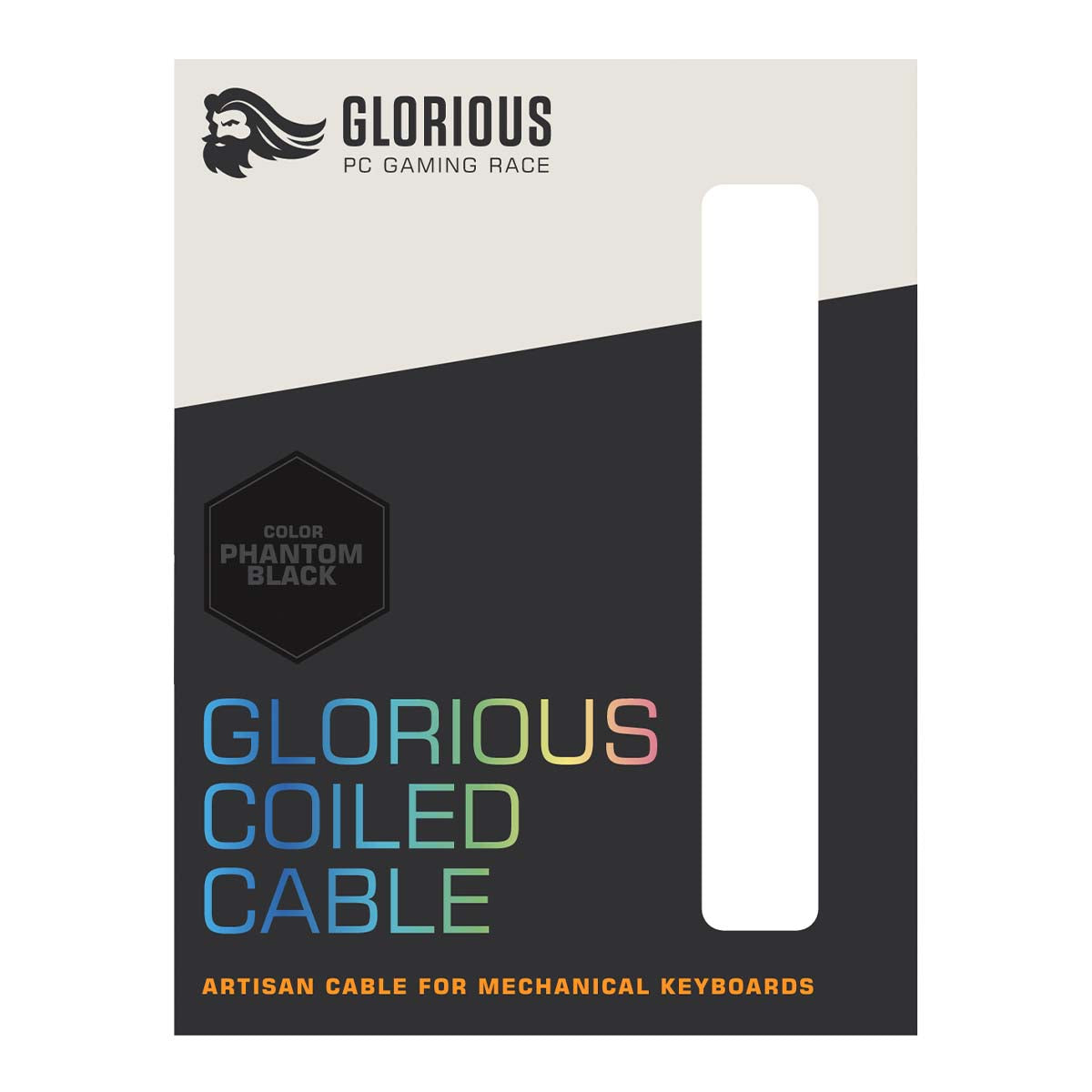 Glorious Coiled Cable Black コイルケーブル　ブラック Glorious Gaming Premium Coiled Keyboard Cable - Gold Plated USB-A