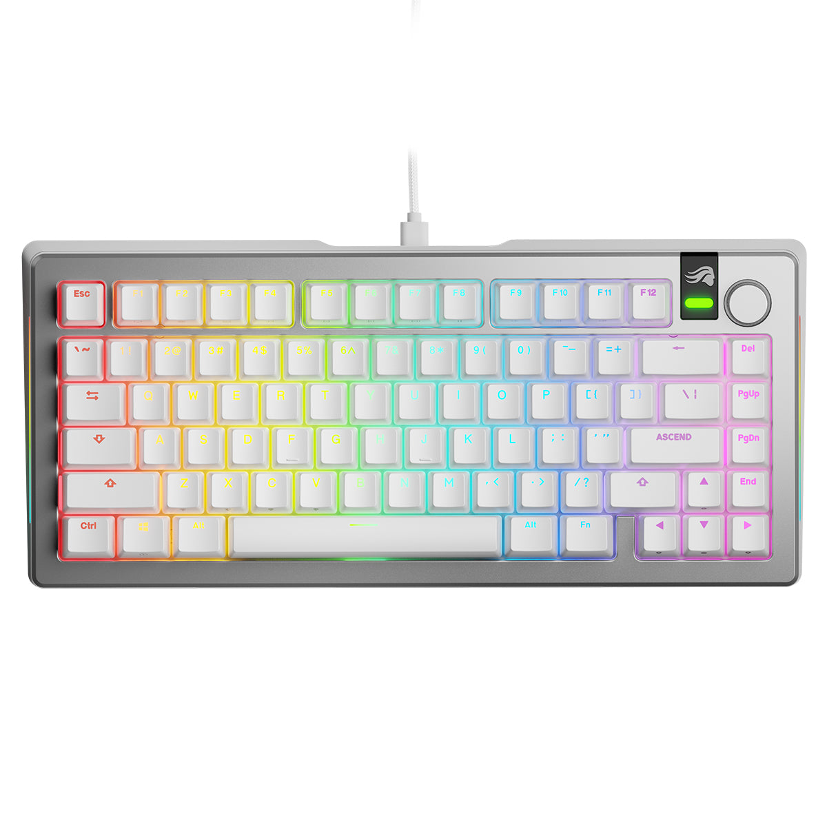 Glorious GMMK 3 Pro 75% Wired Mechanical Keyboard Fox Linear Switch - Silver