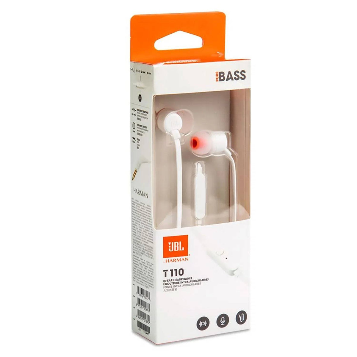 JBL Tune T110 Wired In-Ear Headphones - White