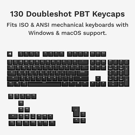 Glorious GPBT Basics Keycaps - Classic Black
