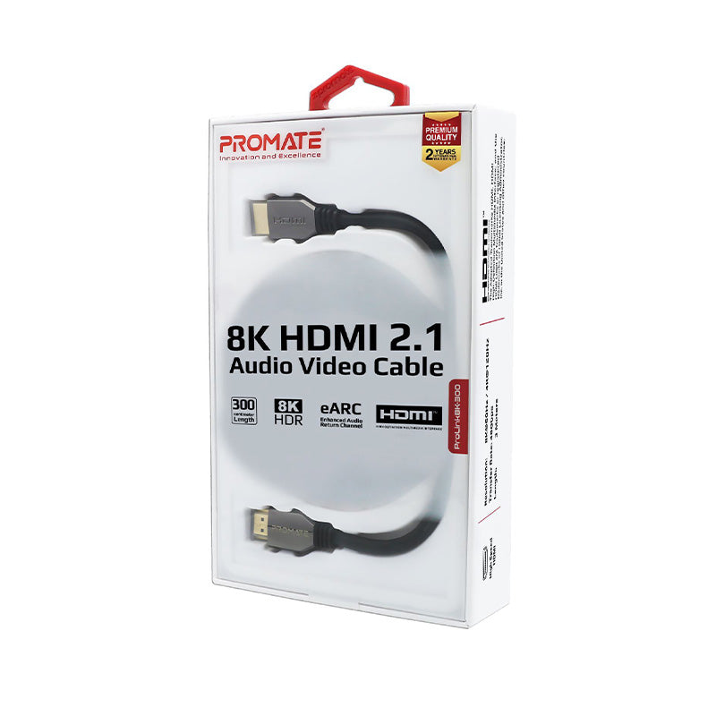 Promate HDMI 2.1 Full Ultra HD Supports up to 8K - 3M