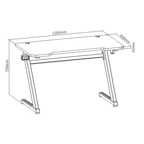 Lumi Z-Shaped Gaming Computer Desk With Cup Holder AND Headphone Hook