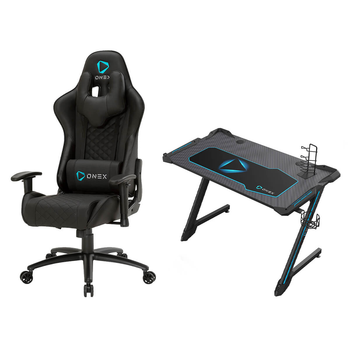 ONEX GX3 and GD1200Z Chair and RGB Desk Combo - Black