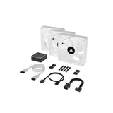 Corsair iCUE LINK QX120 RGB 120mm Magnetic Dome RGB Fan, Triple Fan Kit - White