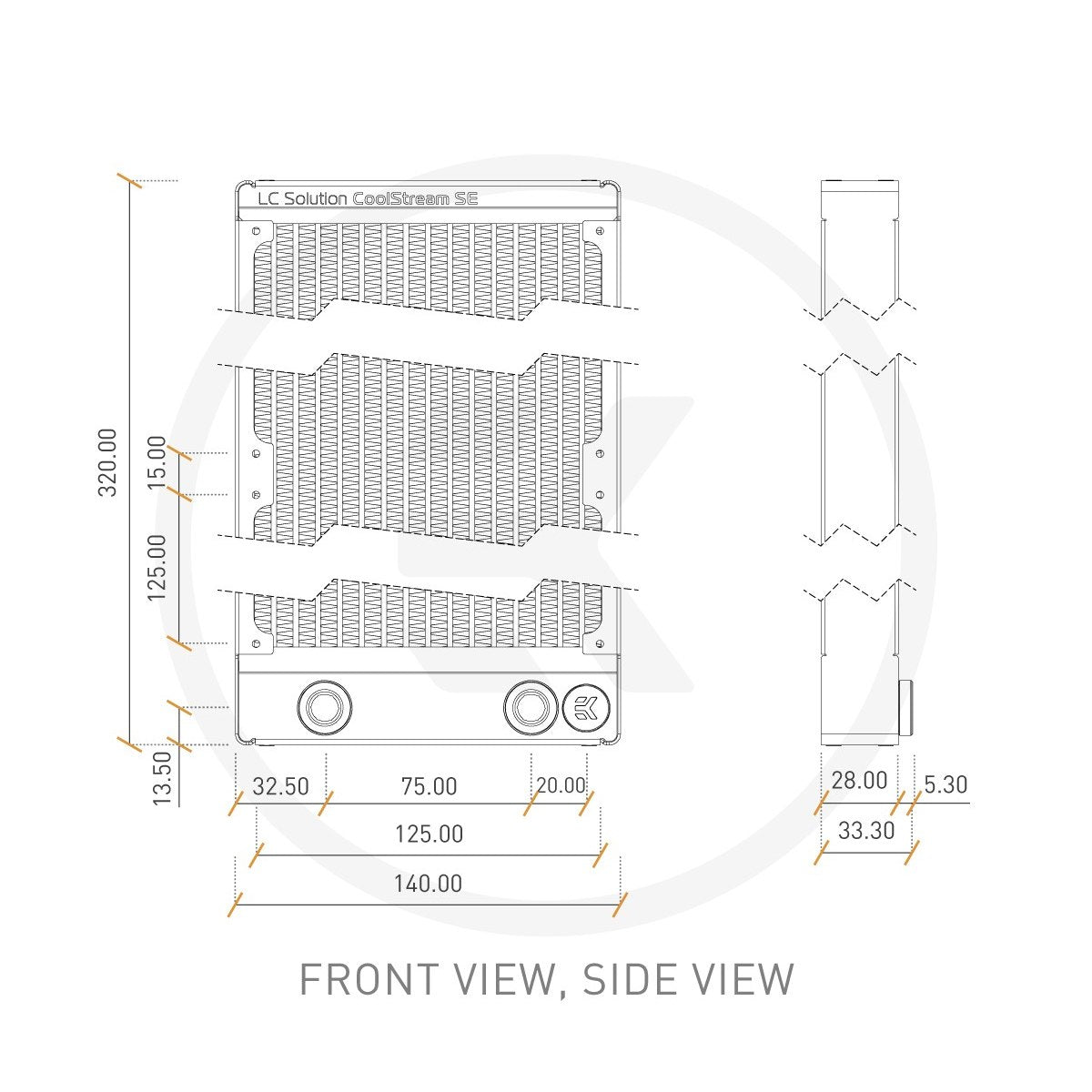 EKWB EK-CoolStream SE280 Double 28mm Thickness Radiators (3831109860496)