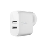 Belkin Dual USB-A Wall Charger 24W with Lightning Cable