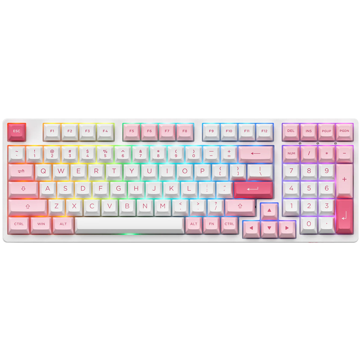 Akko 3098B Plus Prunus Lannesiana RGB Hot-Swappable Wireless Keyboard TTC Flame Red Switch