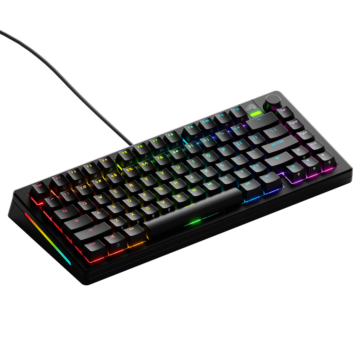 Glorious GMMK 3 75% Wired Mechanical Keyboard Fox Linear Switch - Black