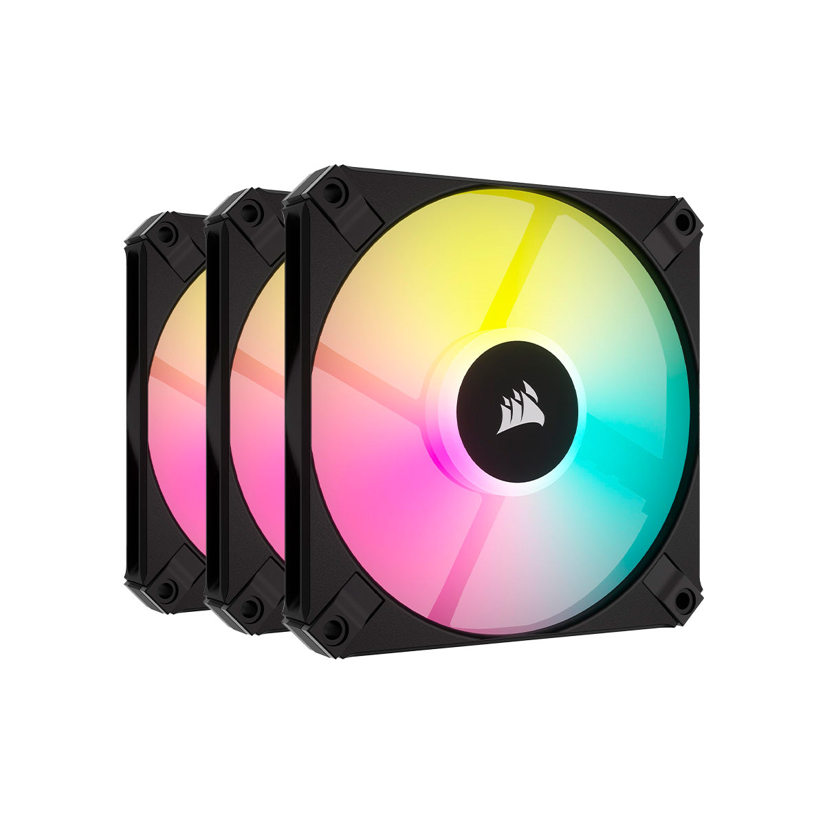 Corsair AF120 RGB SLIM 120mmx15mm Fluid Dynamic RGB Fan - Triple Pack with Lighting Node CORE