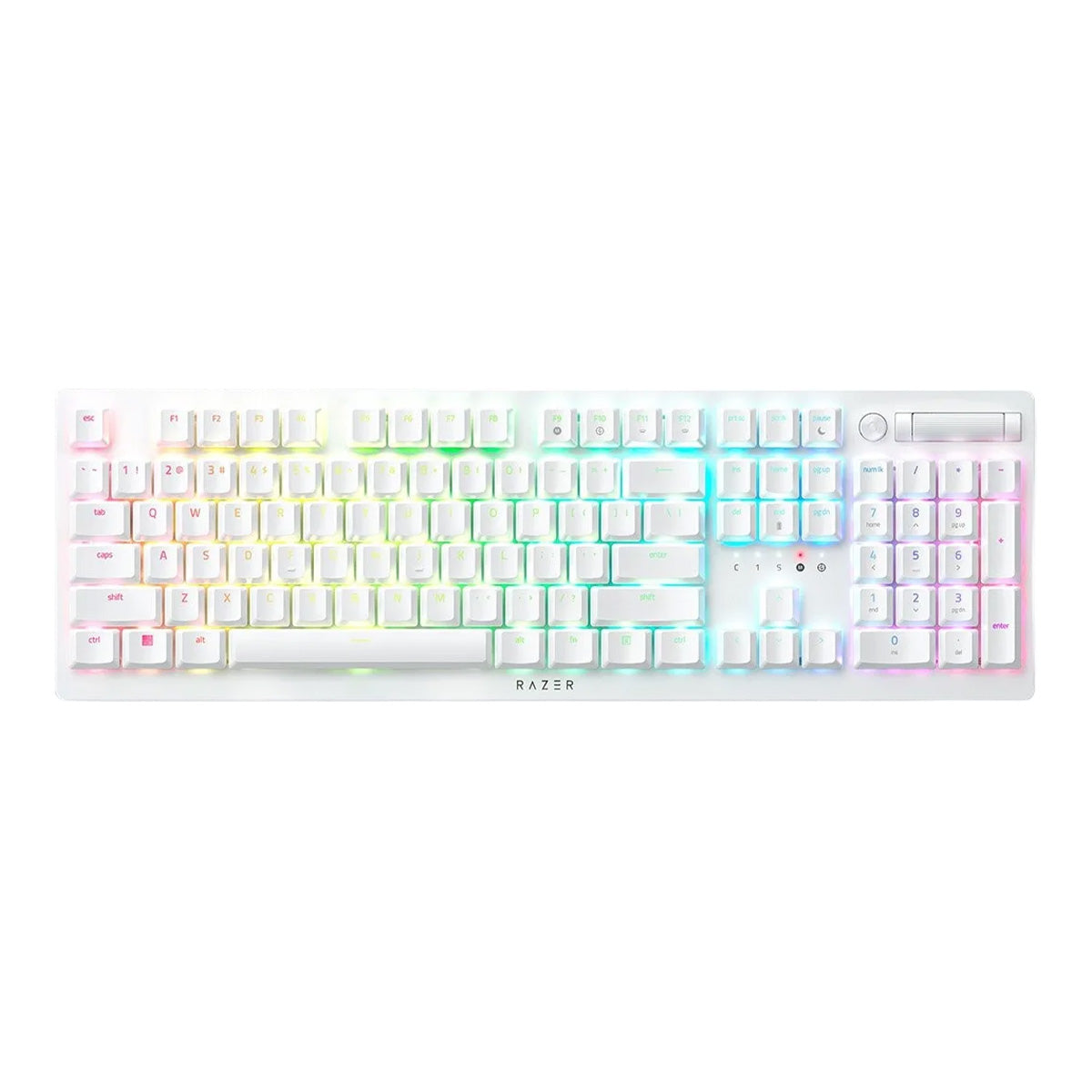 Razer DeathStalker V2 Pro Optical Wireless Gaming Keyboard Clicky Purple Switch - White