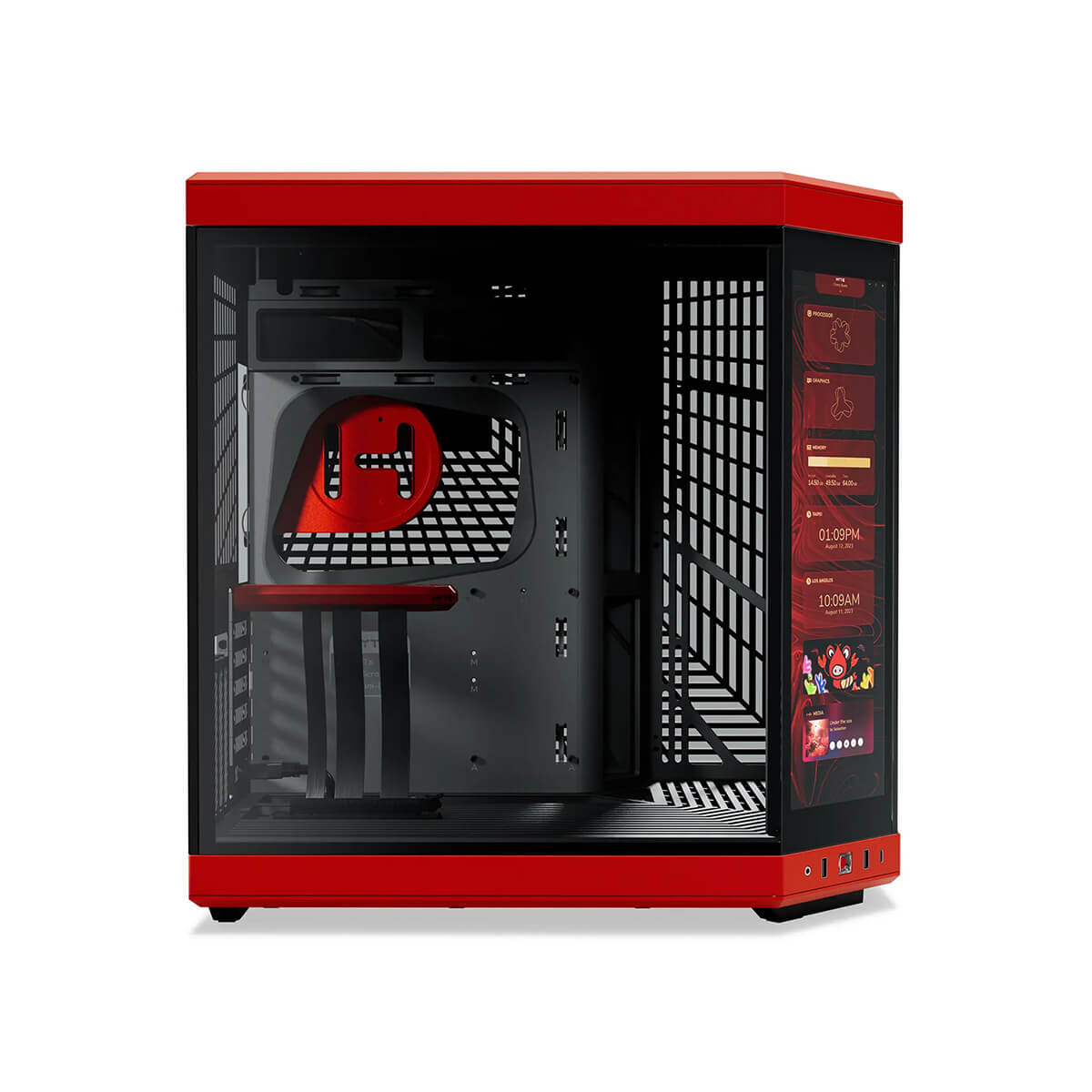 HYTE Y70 Touch Tempered Glass Full Tower Case Red and Black