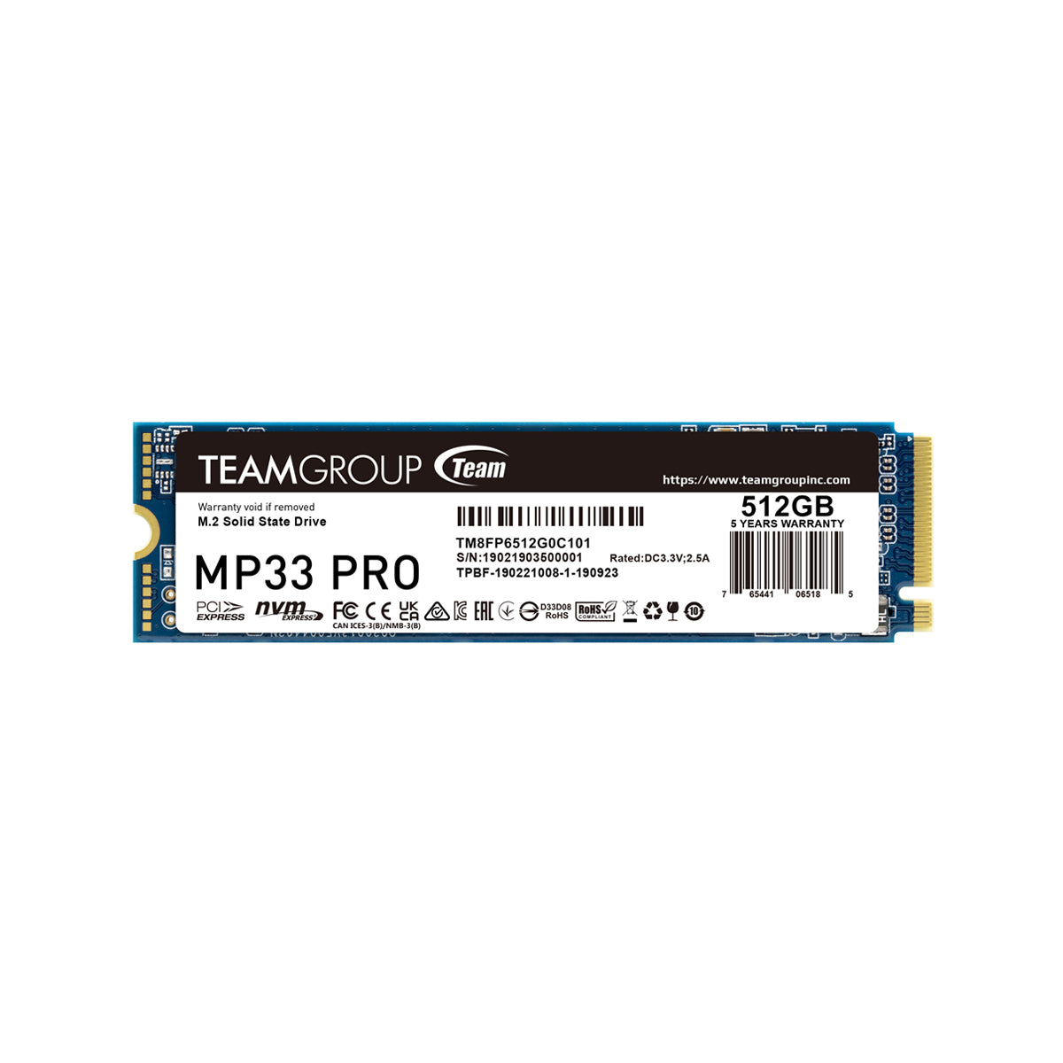 TeamGroup MP33 PRO 512G M.2 Gen3 NVMe SSD