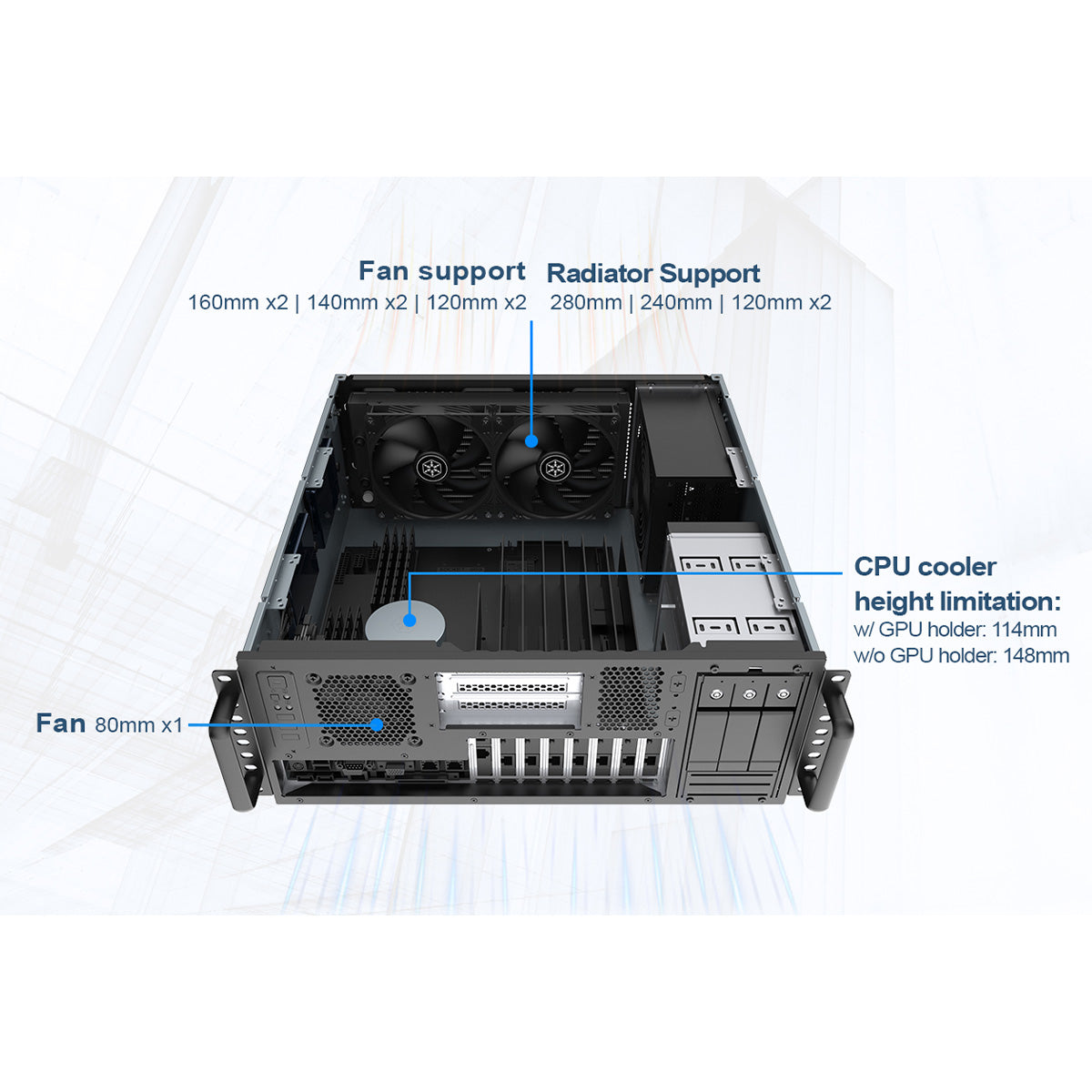 Silverstone RM47-502-I 4U Interchangable Rackmount case