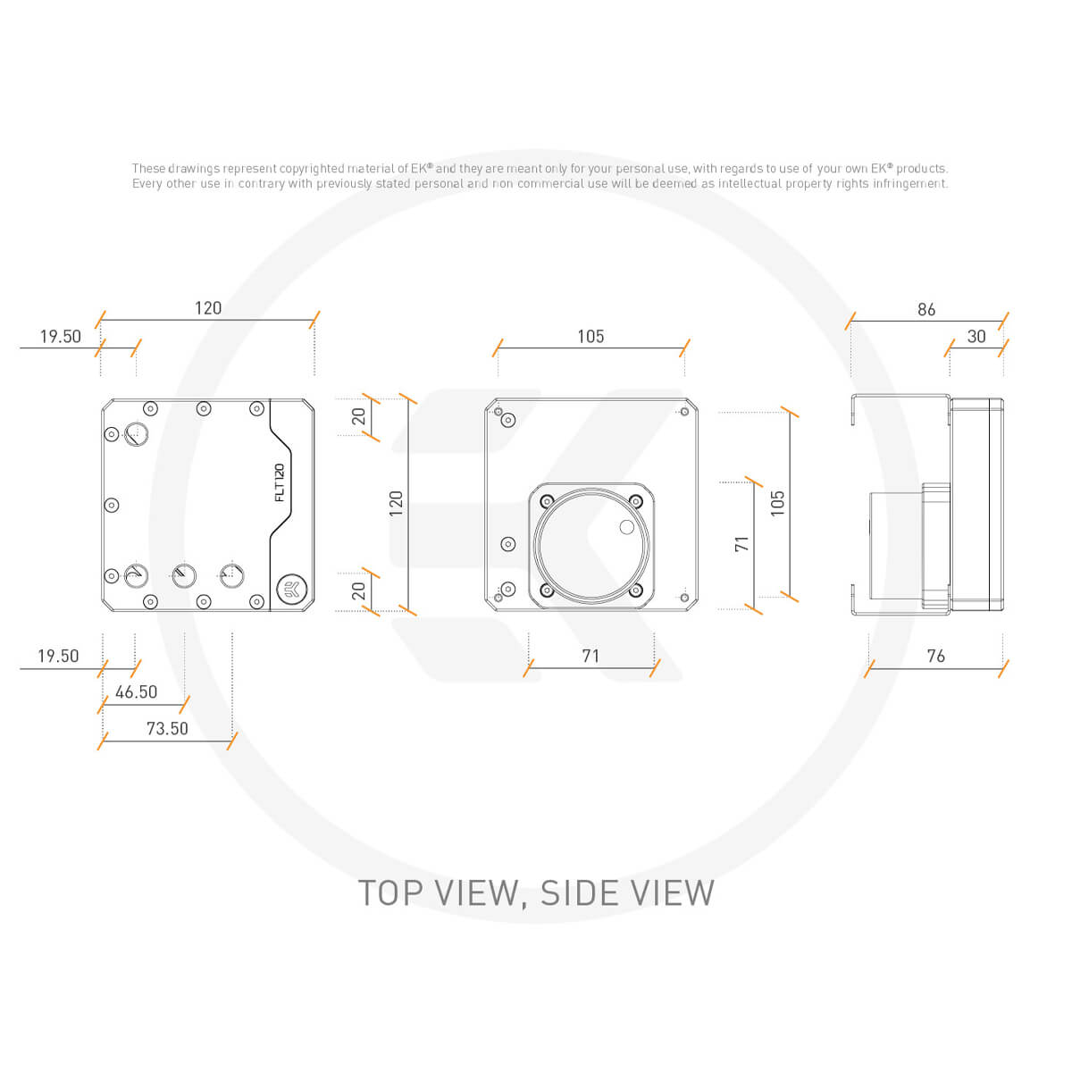 EKWB EK-Quantum Kinetic FLT 120 D5 PWM D-RGB - Plexi