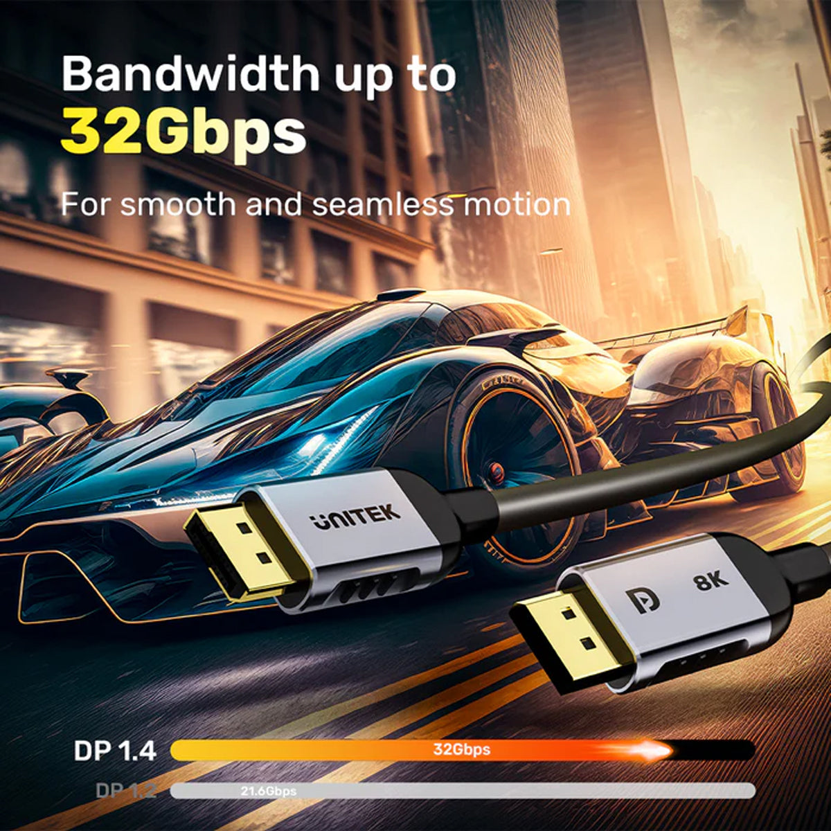 Unitek DisplayPort V1.4 FUHD Up To 8K Cable - 3M