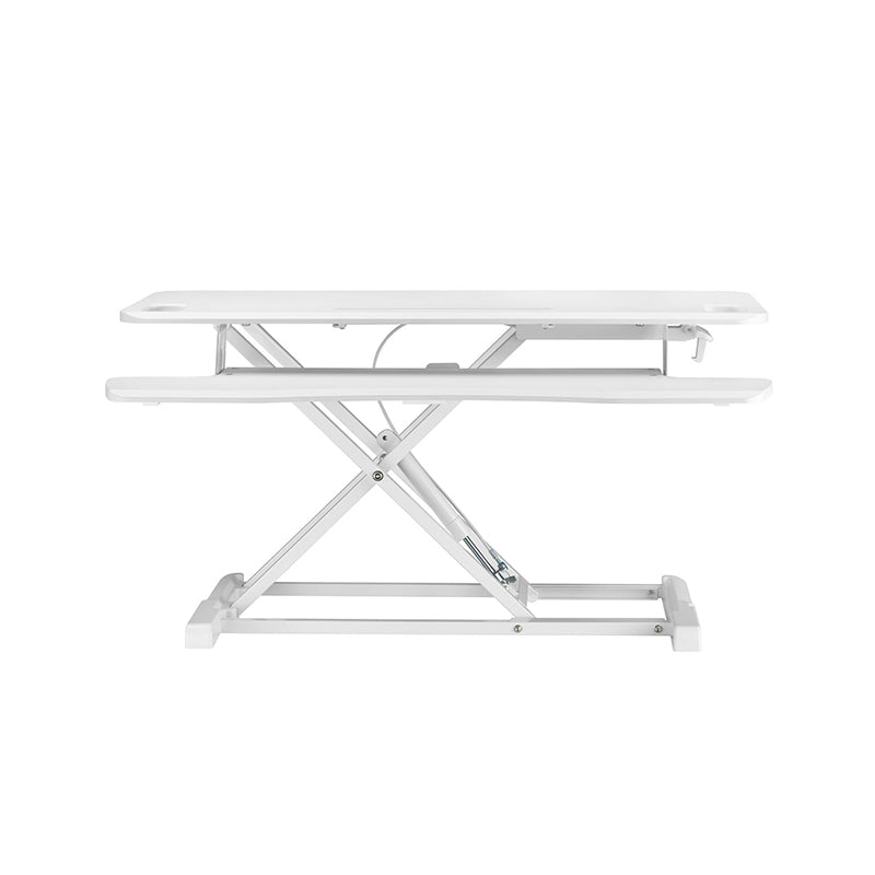 Brateck Gas-Spring Scissor Lift Desktop Sit-Stand Workstation - Height Adjustable 110-505mm - White