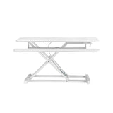 Brateck Gas-Spring Scissor Lift Desktop Sit-Stand Workstation - Height Adjustable 110-505mm - White