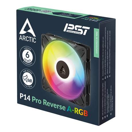 Arctic P14 PRO Reverse A-RGB 140mm Premium Cooling Fan - Black