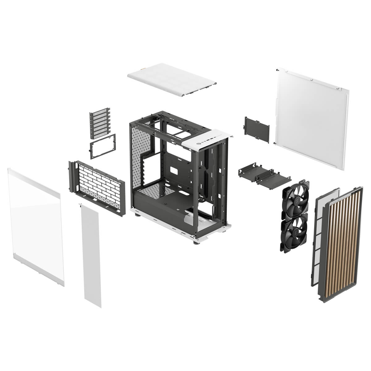 Fractal Design North Mid-Tower Case - Chalk White TG Clear