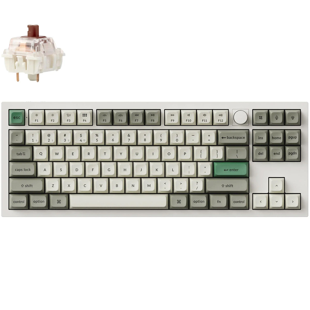 Keychron Q3 Max TKL RGB Shell White Wireless Mechanical Keyboard - Jupiter Brown Switch