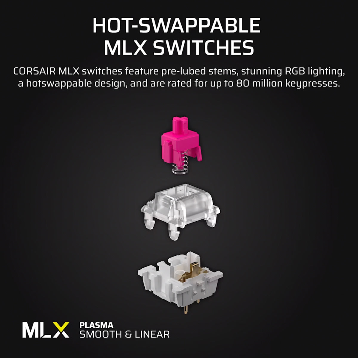 Corsair Vanguard LCD 96% Wired Mechanical Gaming Keyboard - MLX Plasma Linear Switches