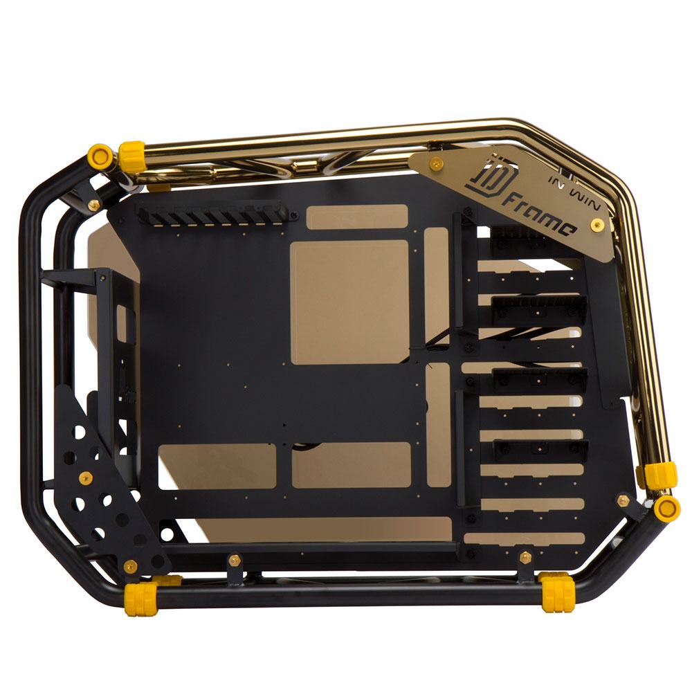 Inwin D-Frame 2.0 Open Tower Chassis w/1065 Watt PSU - Black/Gold