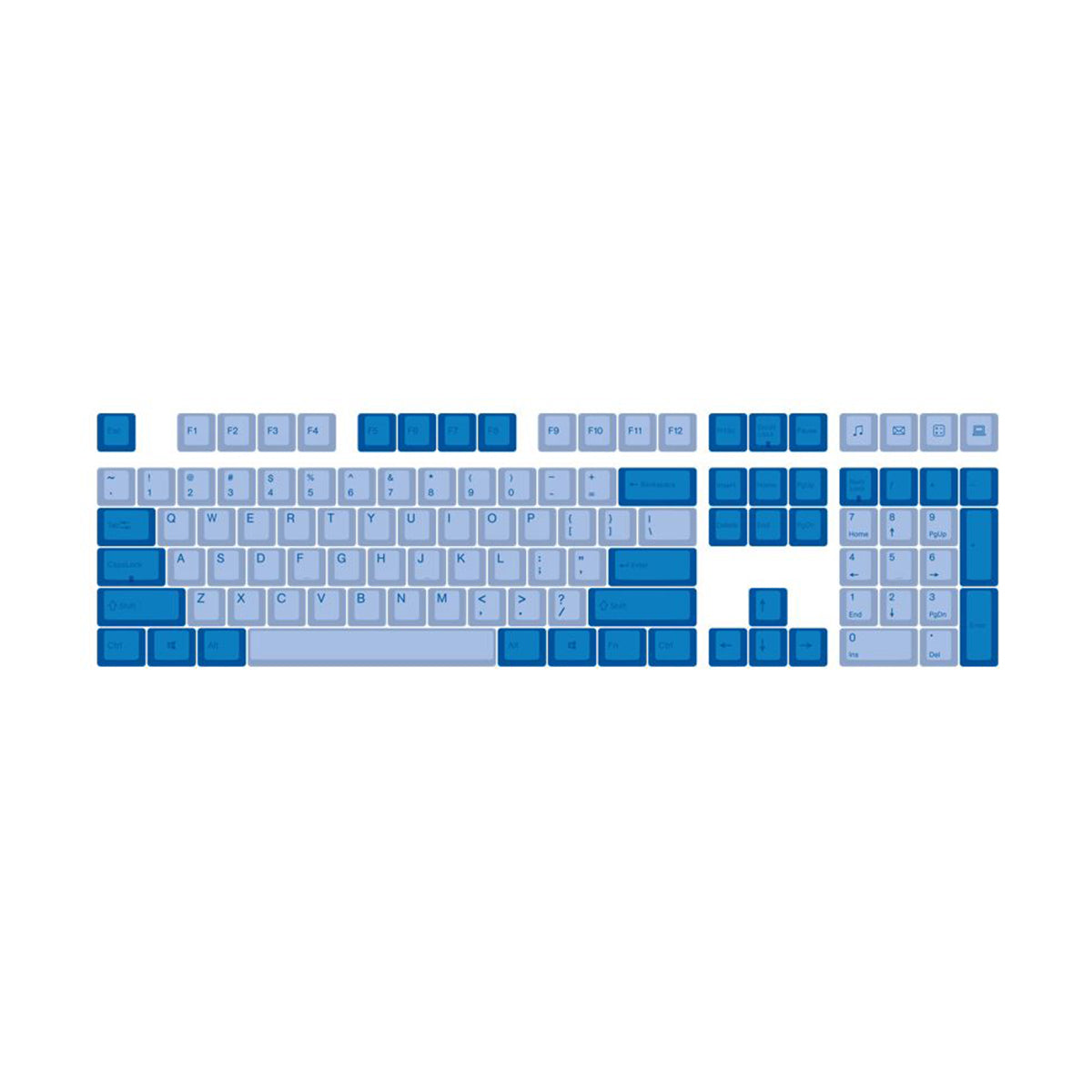 Varmilo Dye Sub PBT Keycap Set - Blue and Light Blue