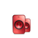 KEF LSX Wireless Bookshelf Speakers - Red