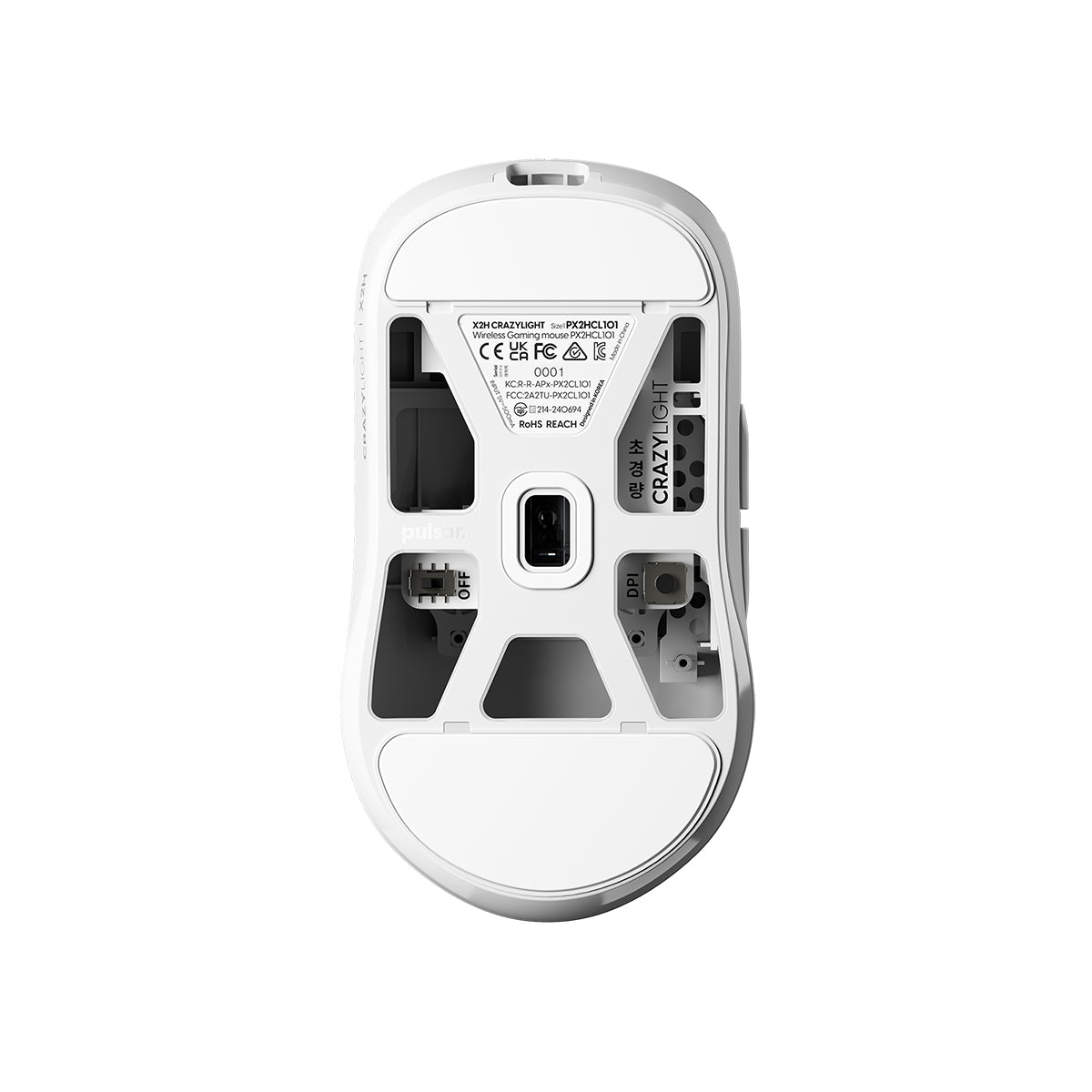 Pulsar X2H CrazyLight Wireless Gaming Mouse - Uyuni White