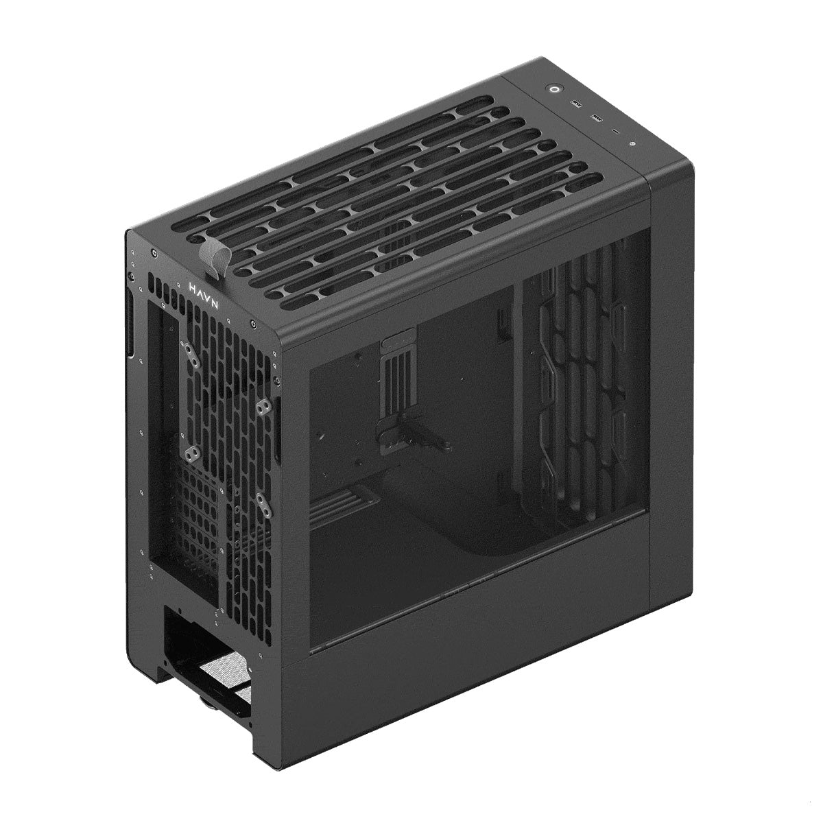 Havn BF 360 ATX Mid Tower Case + 2x Fractal Design Dynamic GP-18 180mm Fans - Black