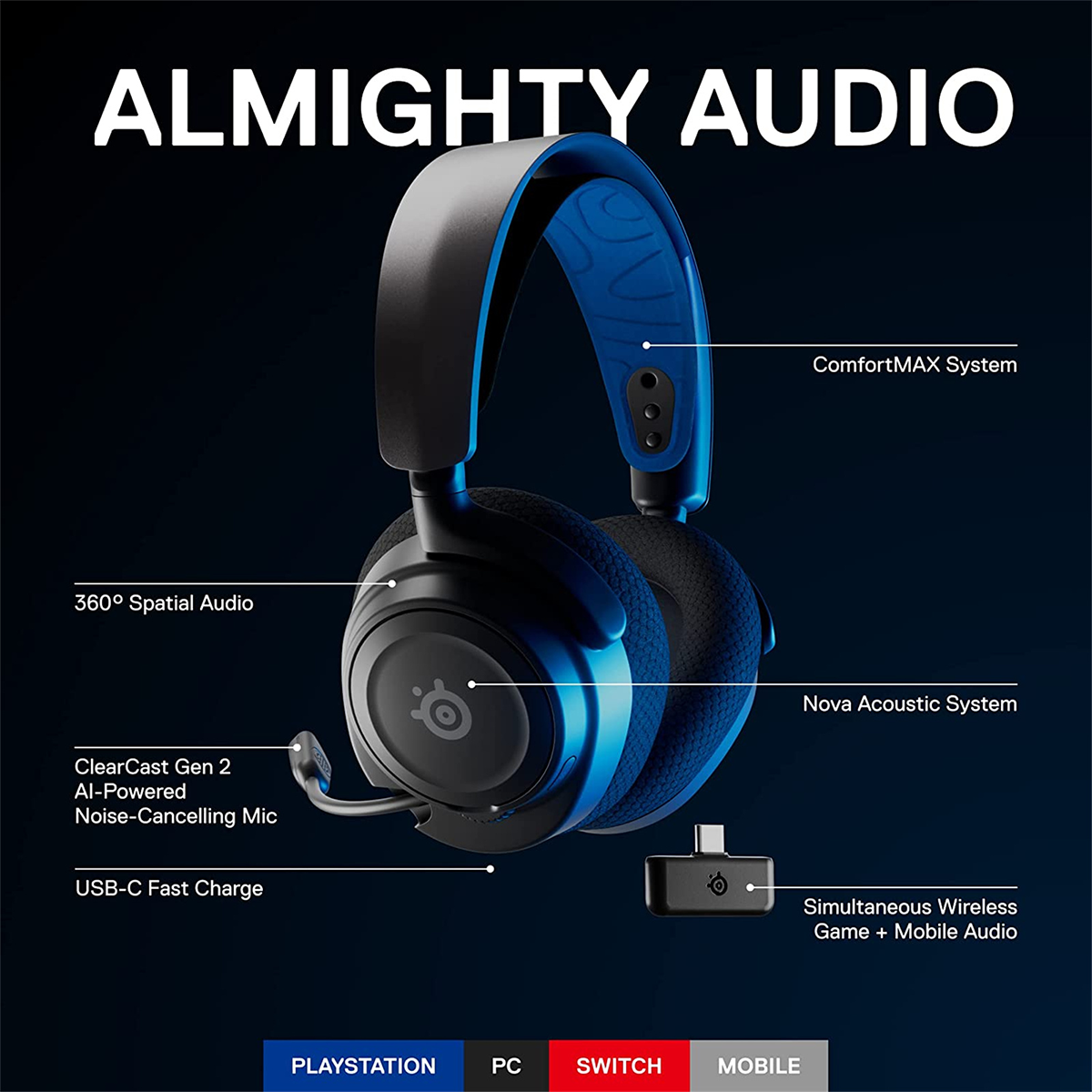 Steelseries Arctis Nova 7P Wireless Gaming Headset PS/PC