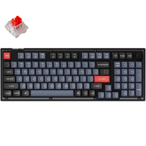 Keychron V5 Knob 96% RGB Frosted Black Mechanical Keyboard - K Pro Red Switch