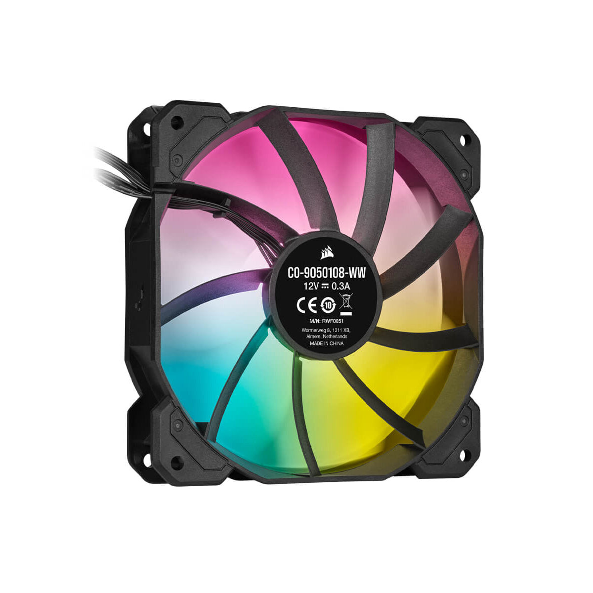 Corsair iCUE SP120 RGB ELITE Performance 120mm PWM Fan - Quad Pack with Lighting Node CORE