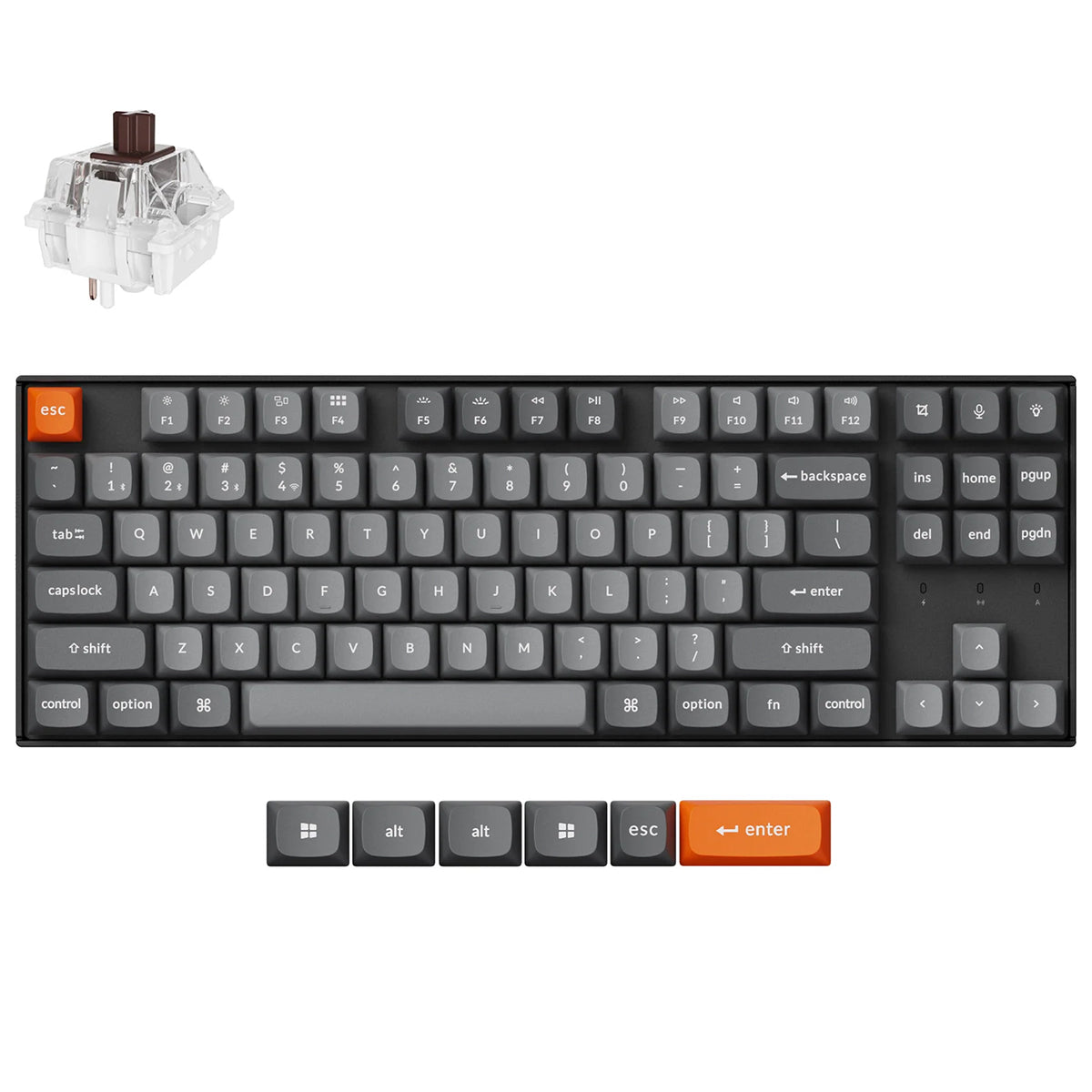 Keychron K8 Max QMK TKL RGB Wireless Mechanical Keyboard - Super Brown Switch