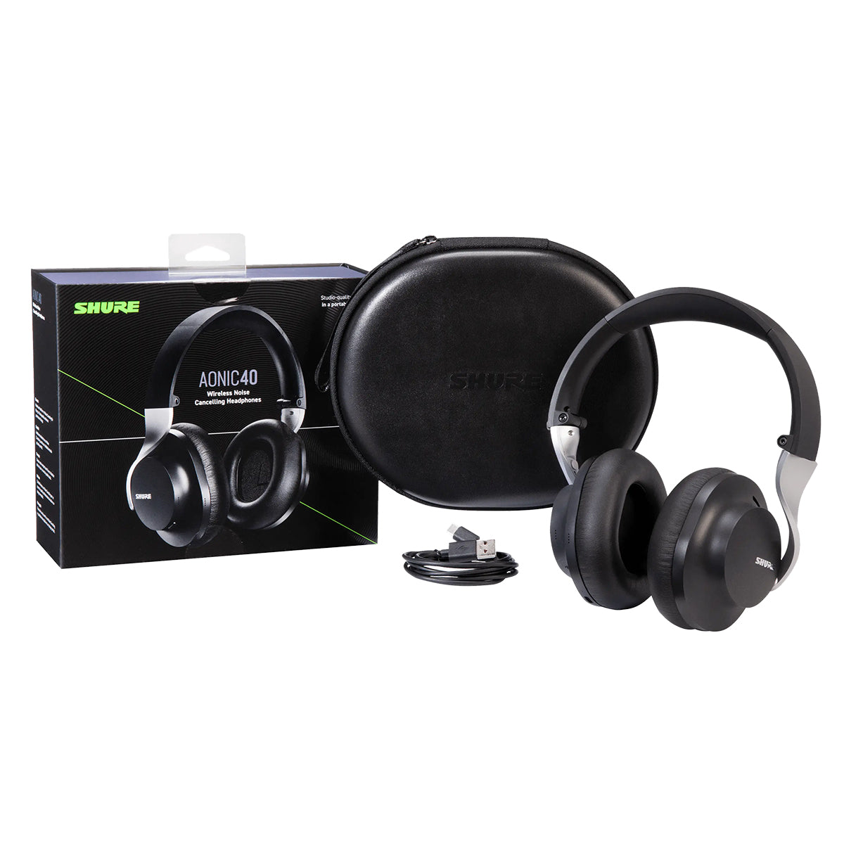 Shure AONIC 40 Wireless Noise Cancelling Headphones - Black