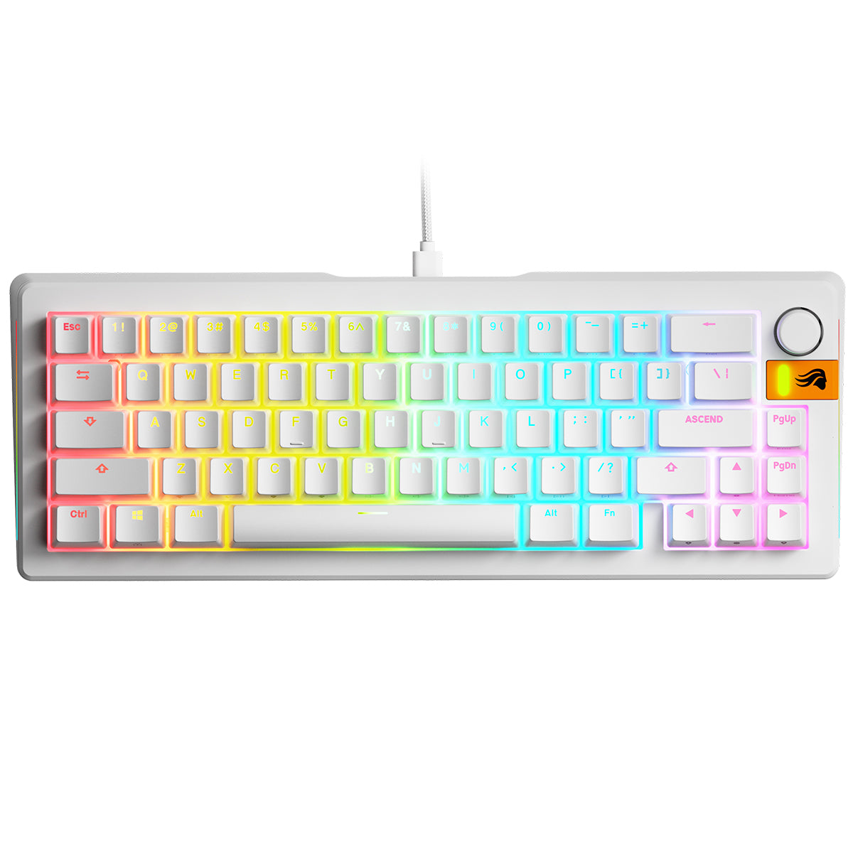 Glorious GMMK 3 HE 65% Wired Mechanical Keyboard Fox HE Linear Switch - White