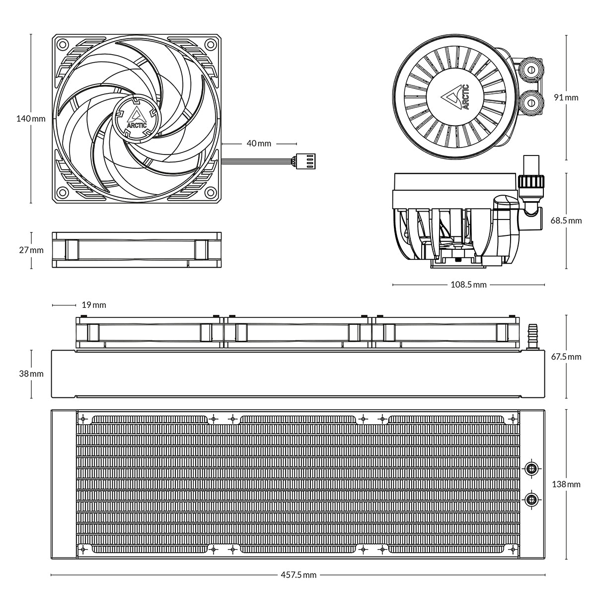 Arctic Liquid Freezer III 420 AIO CPU Cooler - Black