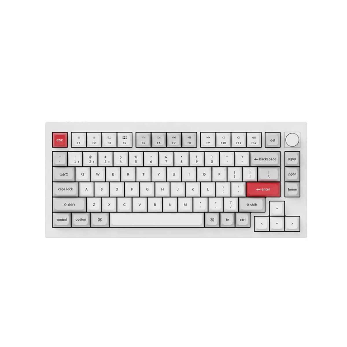 Keychron Q1 Pro 75% RGB Shell White Wireless Mechanical Keyboard - K Pro Brown Switch