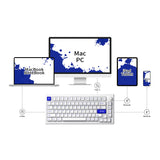 Akko MOD 007B PC Blue on White 75% RGB Wireless Mechanical Keyboard - Piano Switch