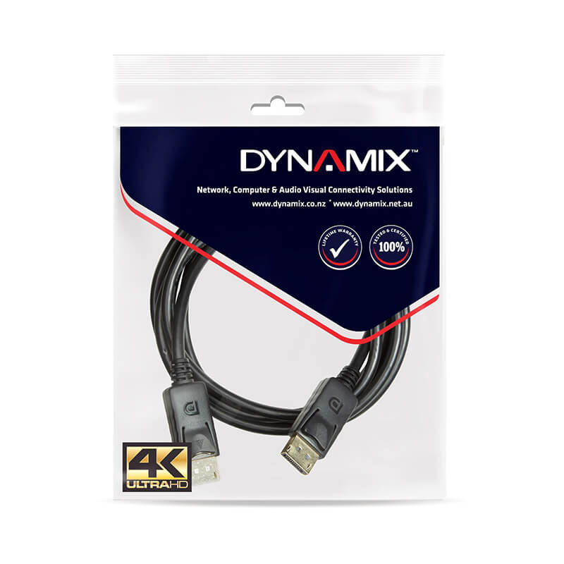 Dynamix DisplayPort 1.2 Cable with Gold Shell Connectors - 1M