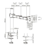 Brateck LDT33-C012 17"-32" Single Monitor Articulating Arm. Max Load: 12kg  VESA 75xx75 & 100x100