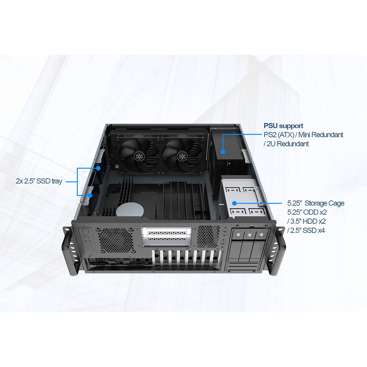 Silverstone RM47-502-I 4U Interchangable Rackmount case