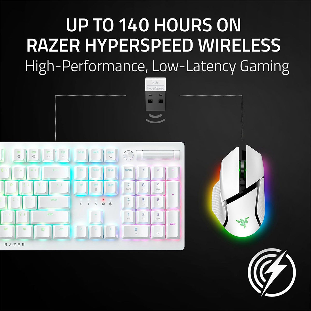 Razer Basilisk V3 35K Ergonomic RGB Wireless Gaming Mouse - White