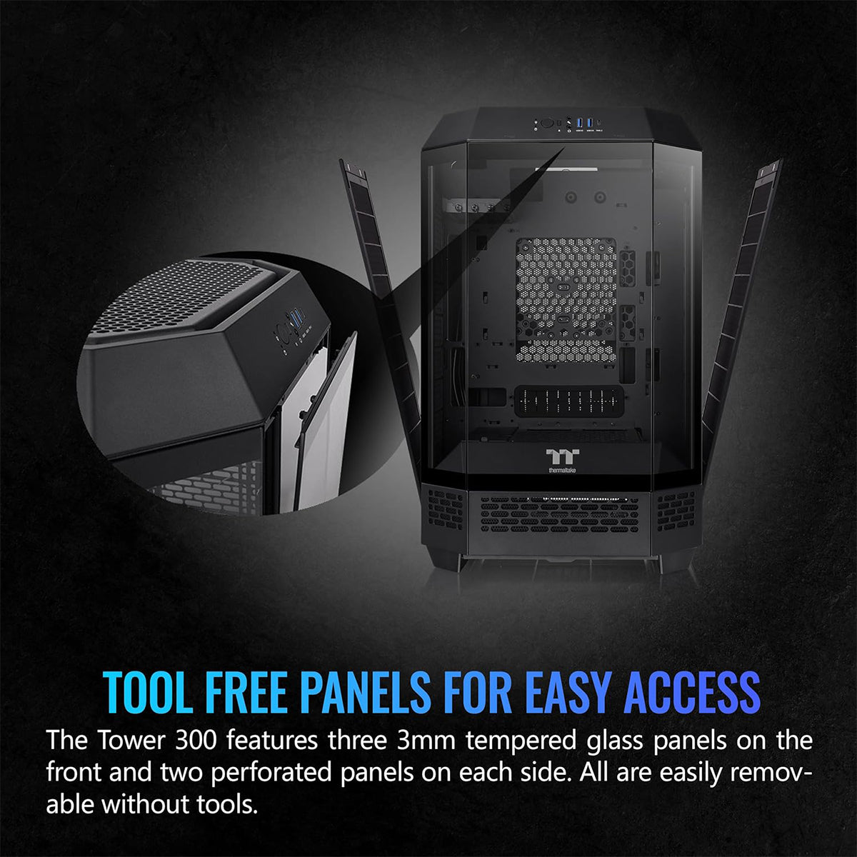 Thermaltake The Tower 300 Tempered Glass Micro Tower Case Black Edition