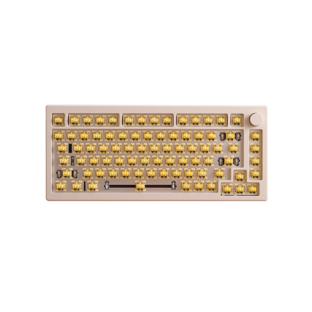 Akko Mod 007B HE 75% RGB Mechanical Keyboard Cream Yellow Magnetic Switches No Keycaps - Cream White